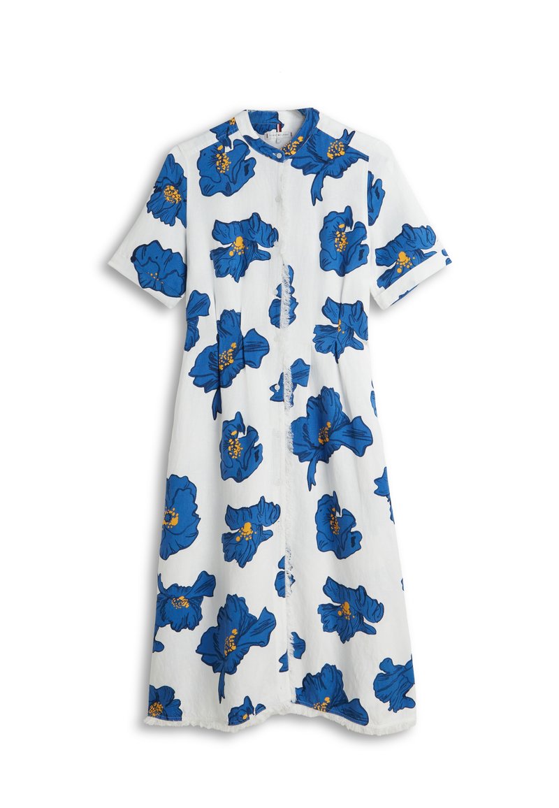 Tommy Hilfiger FRAYED LINEN BLEND MIDI SHIRT DRESS - Robe chemise ...