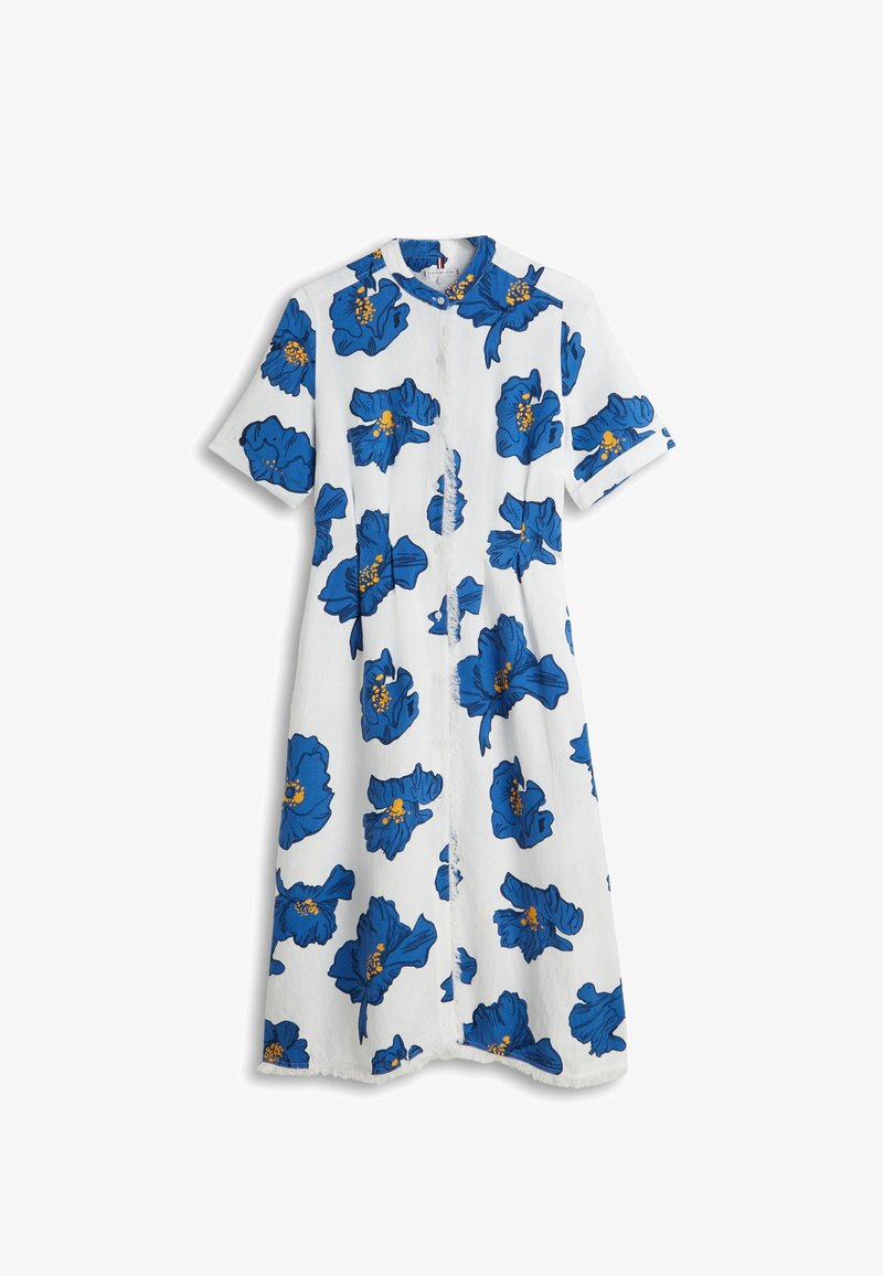 Frayed Robe Tommy Hilfiger FRAYED LINEN BLEND MIDI SHIRT DRESS - Robe chemise ...