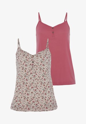 2PACK SPAGHETTI - Débardeur - bedruckt/beere uni