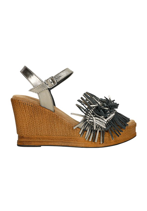 Plateausandalette - srebrny