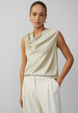 s.Oliver BLACK LABEL ÄRMELLOSE MIT WASSERFALL-AUSSCHNITT - Top - beige
