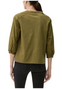 s.Oliver LONGSLEEVE MIT SPITZEN-DETAILS - Camicetta - olivgrün