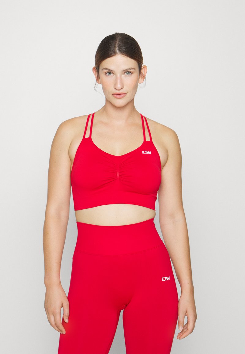 ICANIWILL DEFINE SEAMLESS SCRUNCH BRA - Brassières de sport à maintien normal - red
