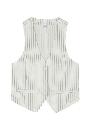 Scalpers Waistcoat - ecru stripes