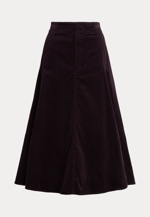 Polo Ralph Lauren, STRETCH CORDUROY SKIRT - Jupe trapèze - midnight merlot
