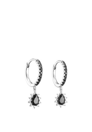 CREOLE TRUE ROMANCE MIT ZIRKONIA - Ohrringe - silberfarben/schwar/weiß