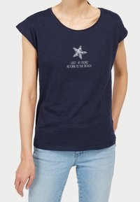 TOM TAILOR T-shirt med print - dark blue
