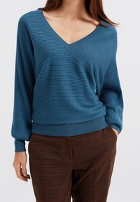 WE Fashion Stickad tröja - dark-blue denim