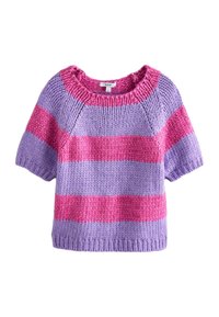 Next TALL FIT STRIPED CHUNKY SHORT SLEEVE - Triko s potiskem - pink purple stripe