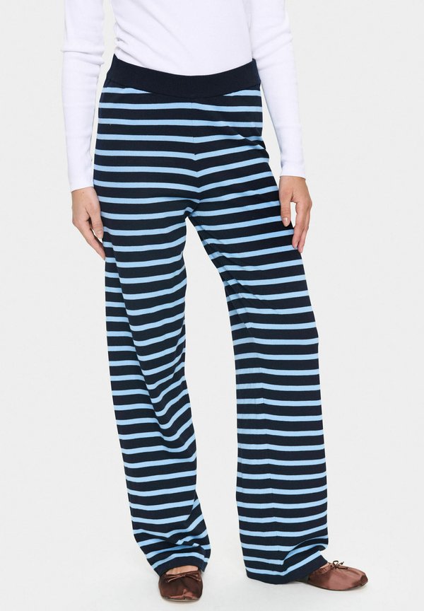 MILA STRIPED - Stoffhose - night sky