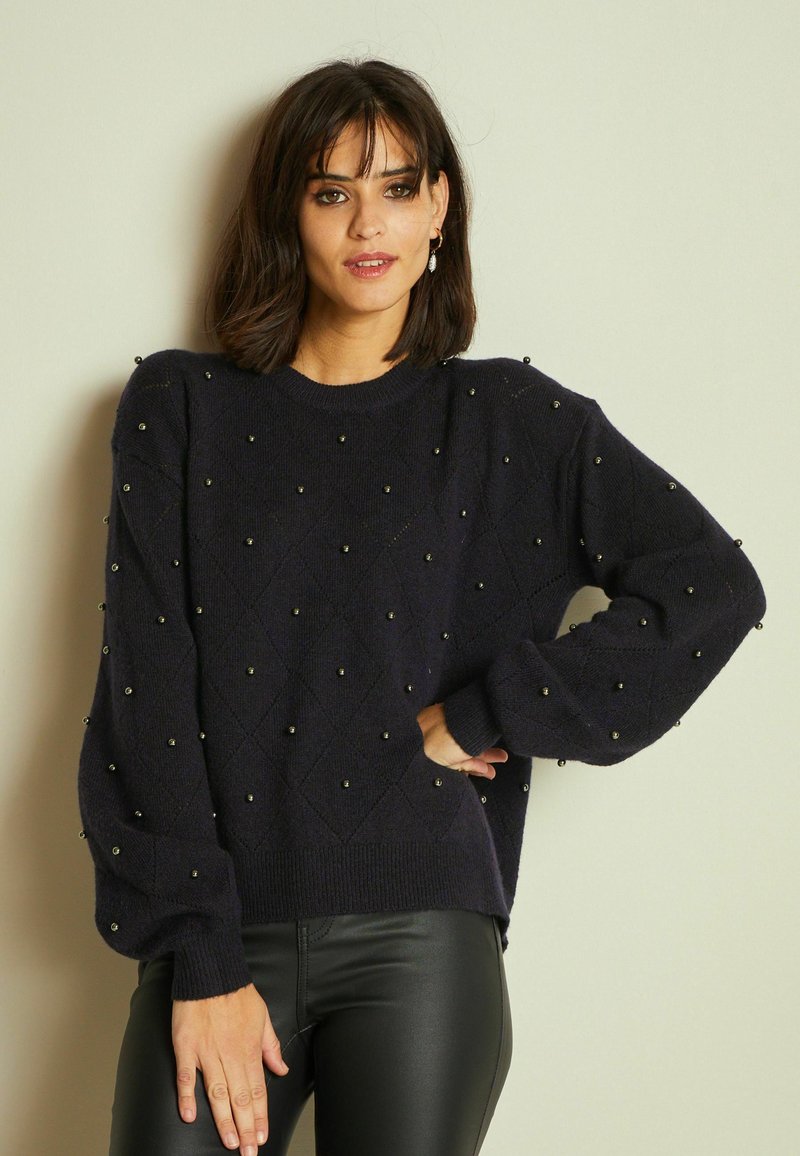 Next PEARL EMBELLISHED  - Džemper - navy blue