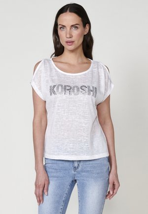 SHORT-SLEEVED - T-shirt con stampa - blanco white