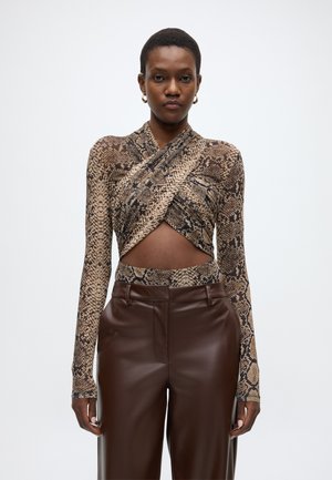 ALIYAH PRINTED WRAP BODYSUIT - Bluzka