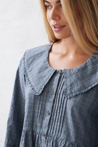 BDG Urban Outfitters CHECK COLLAR DRESS - Dienas kleita - blue