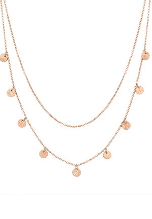 TEXTURED CIRCLE LAYERED - Necklace - rose gold-coloured