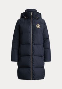 CREST PATCH HOODED QUILTED DOWN COAT - Páperový kabát - dark navy