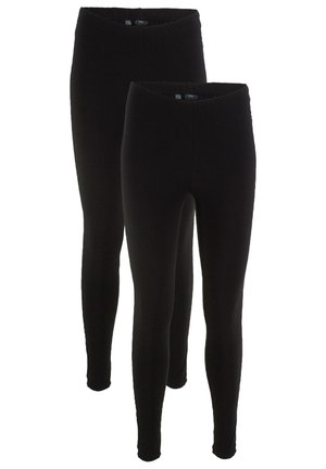 STRETCH 2ER PACK  BEQUEME UND ELASTISCHEM BUND - Leggings - black