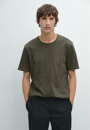 LIGHTWEIGHT SHORT SLEEVE MELANGE  - Basic T-shirt - green