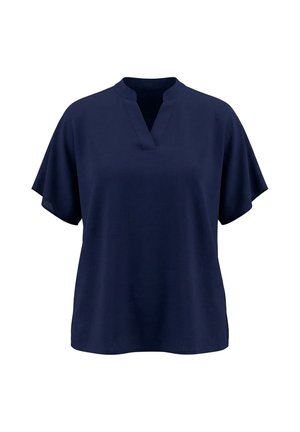 Ulla Popken, SPLIT SLEEVE RELAXED FIT BLOUSE - Bluse - marine