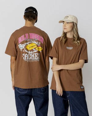 Jacker GOLD DIGGER UNISEX - Trükipildiga T-särk - brown