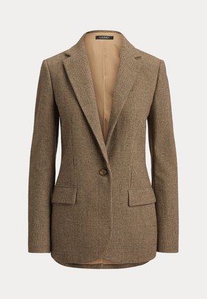 Lauren Ralph Lauren, GLEN PLAID WOOL TWILL BLAZER - Blazer - brown/tan multi