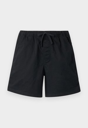 Zwarte zwembroek met een elastische tailleband en trekkingkoord. Bevat zijzakken en een gladde, lichtgewicht stof. Normale pasvorm.