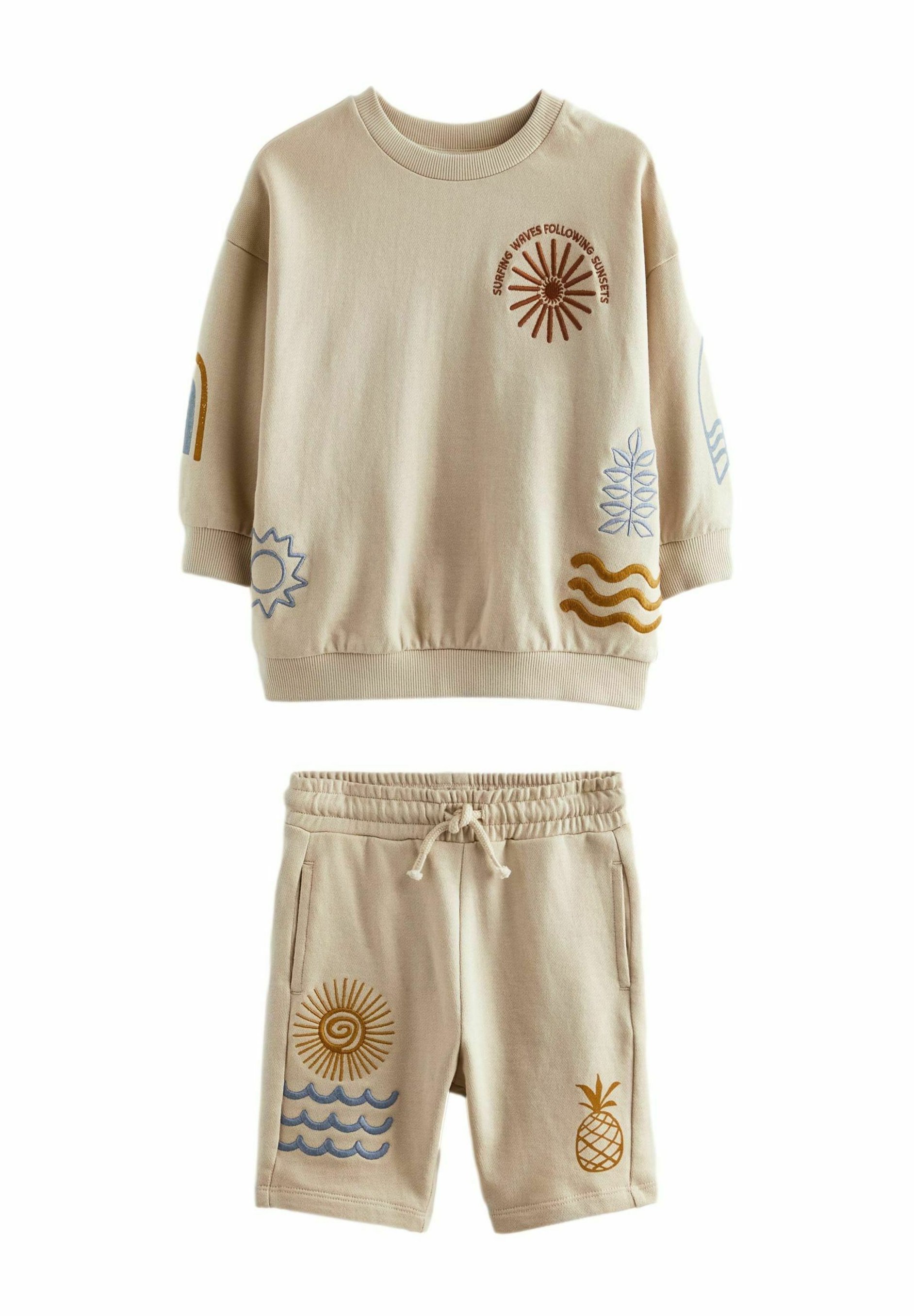 Next ALL OVER PRINT SET Sweatshirt stone summer/beige Zalando