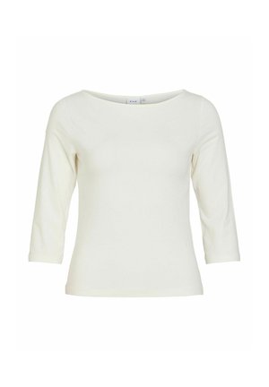 VILA, 3/4 SLEEVED TOP VIEMILIE BOATNECK - Pikkade varrukatega topp - snow white