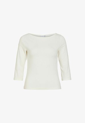 VILA, 3/4 SLEEVED TOP VIEMILIE BOATNECK - Camiseta de manga larga - snow white