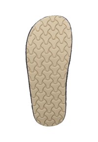 Czarna gumowa podeszwa buta z teksturowanym beżowym wzorem, o wyraźnym kształcie i braku widocznego zużycia. Rozmiar 42 jest wytłoczony z boku.