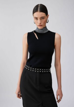 WITH RHINESTONES - Bluza - black