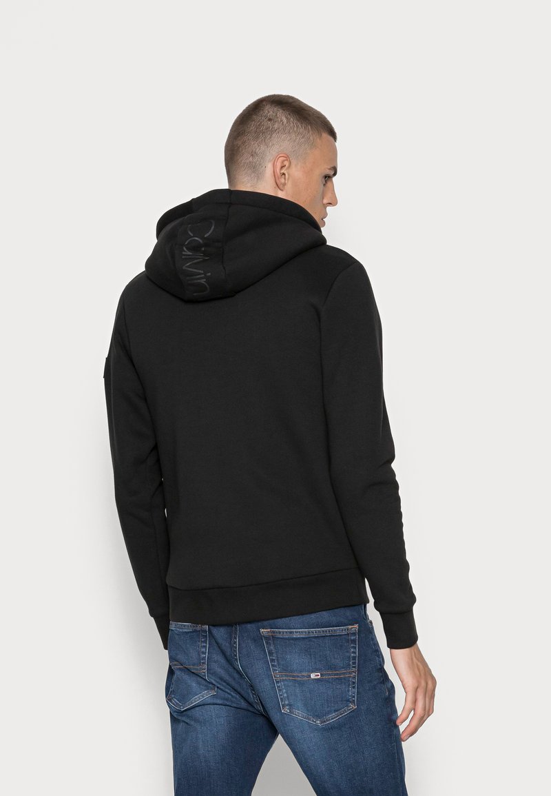 Calvin Klein FUR LINED HOODIE - Zip-up sweatshirt - black - Zalando.ie