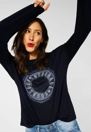 MIT PARTPRINT - Long sleeved top - blau