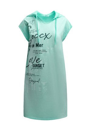 Soccx, SOCCX BASIC HOODIE-KLEID MIT WORDING PRINT - Jersey dress - crystal aqua