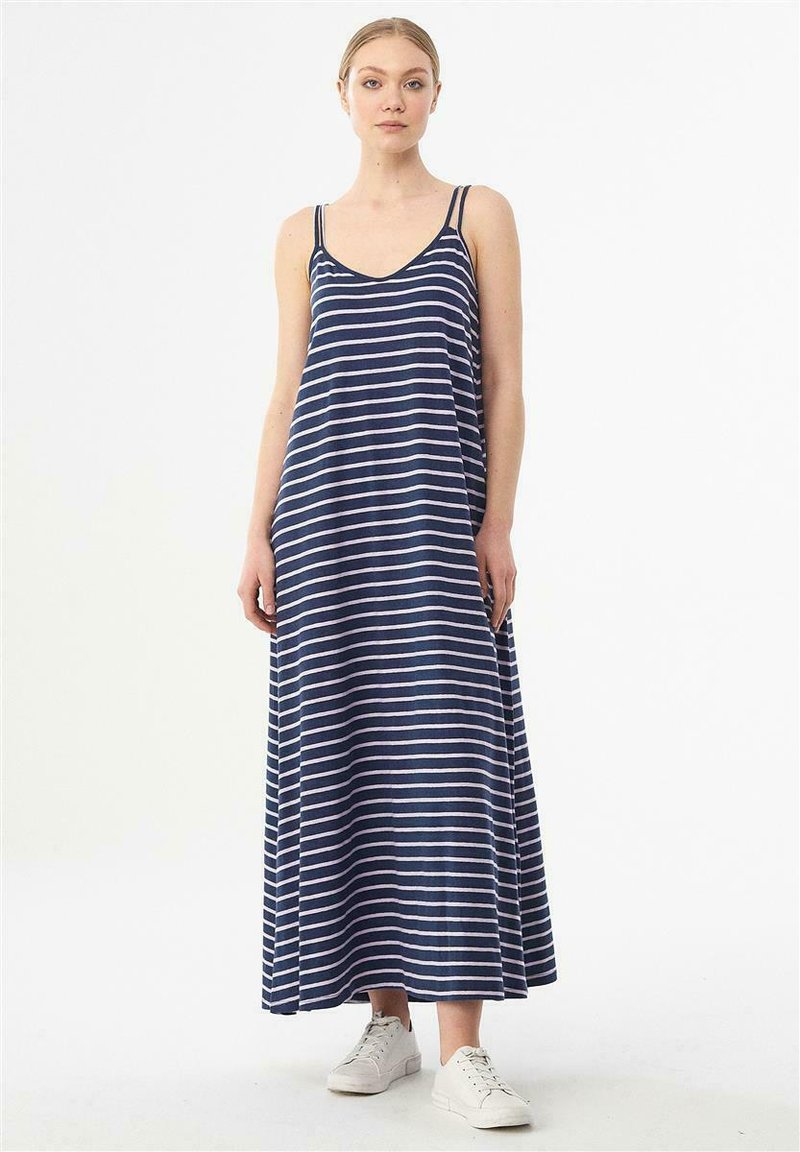 Damen Freizeitkleider | ORGANICATION Maxikleid navy lavender fog/dunkelblau - ZY19165 Damen Freizeitkleider | ORGANICATION Maxikleid navy lavender fog/dunkelblau - ZY19165
