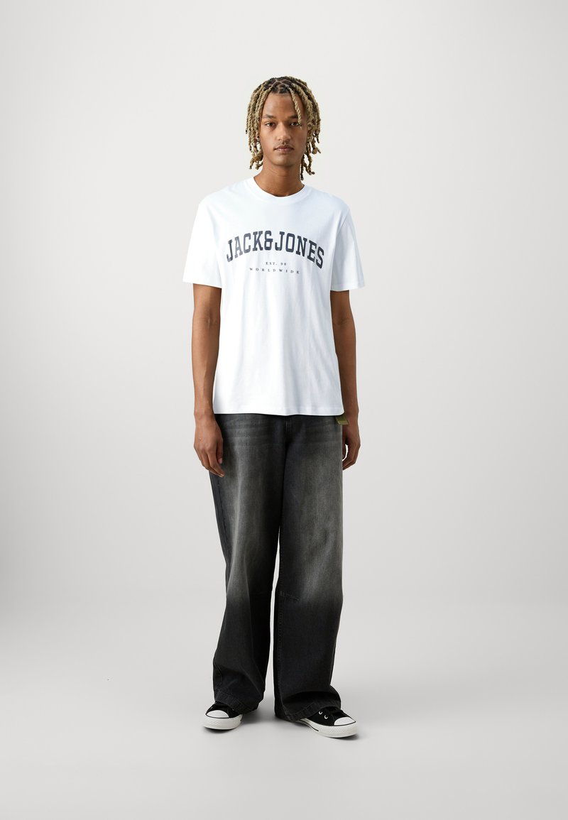 Jack & Jones JJECALEB VARSITY TEE O NECK 2 PACK - Majica kratkih rukava s printom - navy blazer/white