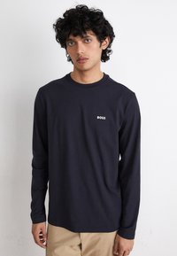 BOSS - TEE LONG - Tops ar garām piedurknēm - dark blue Miniatūras attēls 1