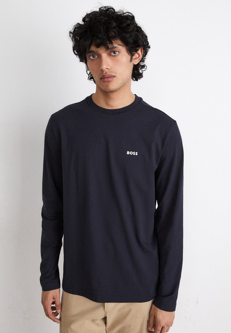 BOSS - TEE LONG - Tops ar garām piedurknēm - dark blue, Palielināt