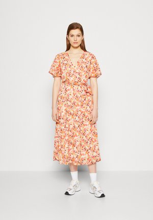 ONLY ONLLUCIE MIDI WRAP DRESS - Φόρεμα ημέρας - red, white