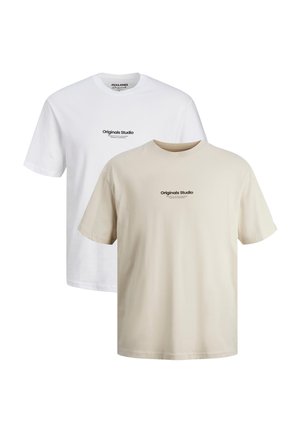 2-ER SET LOGO JORVESTERBRO - Print T-shirt - weiß beige