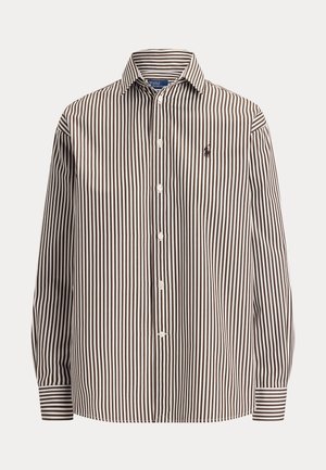 Polo Ralph Lauren, RELAXED FIT STRIPED COTTON SHIRT - Button-down blouse - dark brown/white