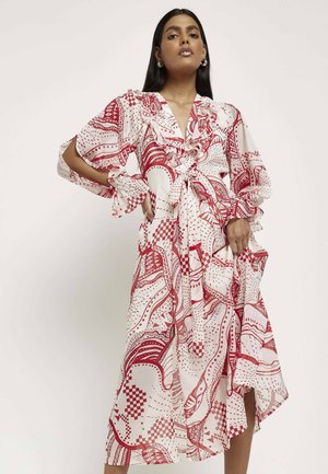 PRINT - Jersey dress - red