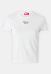 Diesel Women's Uncutieslong OD Cotton Blend Shirt White