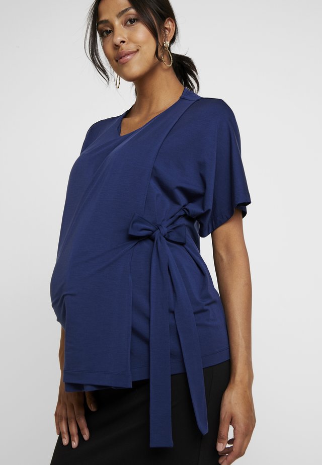 WONTON - T-shirt con stampa - navy
