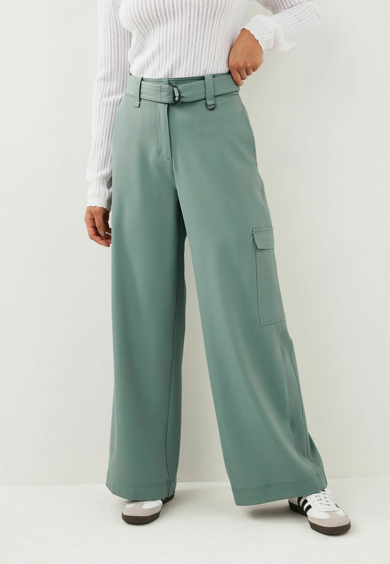 Next - SMART BELTED WIDE LEG - Pantalones cargo - duck egg blue, Ampliar