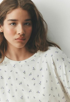 Next, TALL FIT - COSY POINTELLE LONG SLEEVE PYJAMAS SET - Nachtwäsche Set - cream ditsy floral