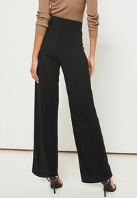 Lipsy HIGH WAIST WIDE LEG  - Tygbyxor - black twill