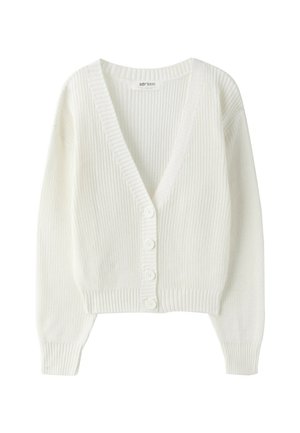 Stradivarius, V-NECK KNIT CARDIGAN - Gilet - beige