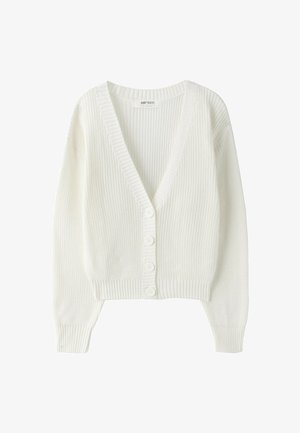 Stradivarius, V-NECK KNIT CARDIGAN - Gilet - beige
