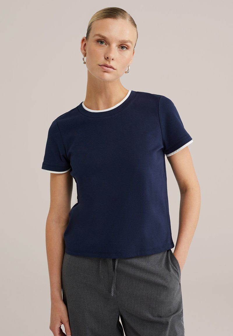 WE Fashion Jednoduché tričko - dark blue